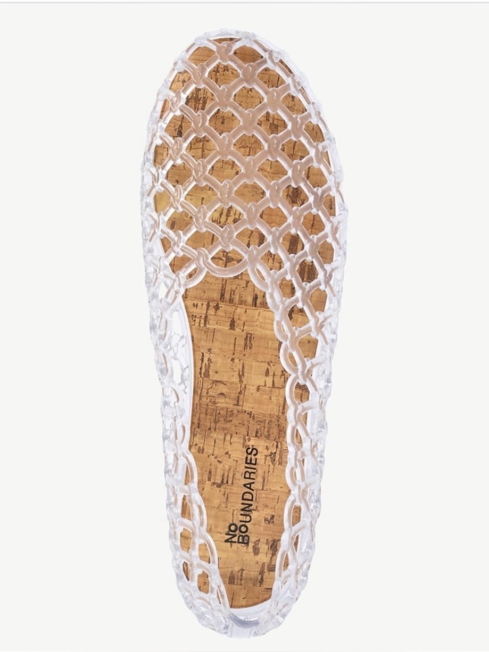 No Boundaries Clear Jelly Flat - Women's Transparent Slip-On Caged Jelly NWT 8